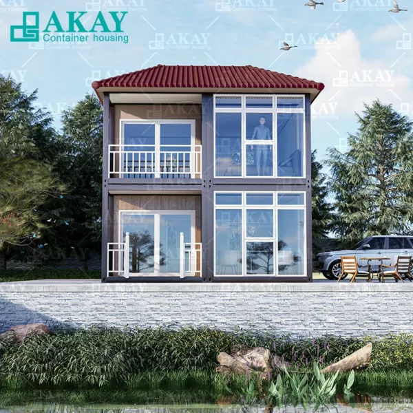 Luxury Villa Double Floor Prefabricated House High-End Movable House Custom Detachable Container House for Residential Use-3