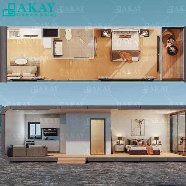 AKAY Modern Luxury Custom Mobile Prefabricated House Fashion Capsule Home Detachable Container House-2