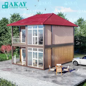 Luxury Villa Double Floor Prefabricated House High-End Movable House Custom Detachable Container House for Residential Use-1