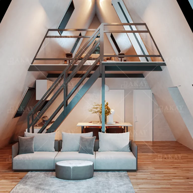 Customized triangular A-Frame house prefabricated luxury villa (3)