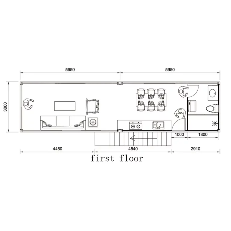 20 40Ft Luxury Wood Grain Double Layer Modular Prefab Homes Container House Prefabricated House with Terrace-1041 (1)