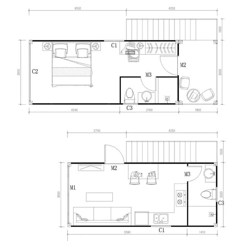 Double Layer Modern Insulated Prefabricated House Forest Apartments Factory Custom Detachable Container House-1023 (12)