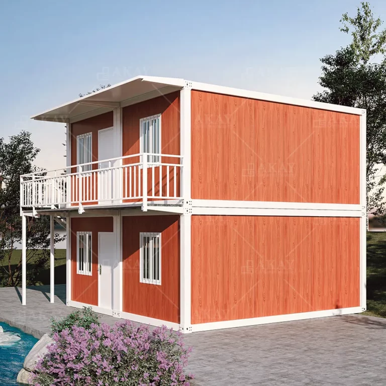 Wood grain color custom container house double-layer luxury apartment leading manufacturer of prefabricated houses in China-1007 (2)